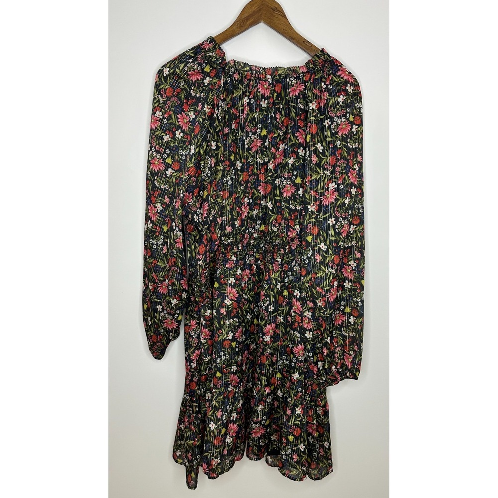 NEW Old Navy Waist-Defined Floral Shine Mini Dress Multi Shimmer Plus Size XXL - Picture 11 of 13